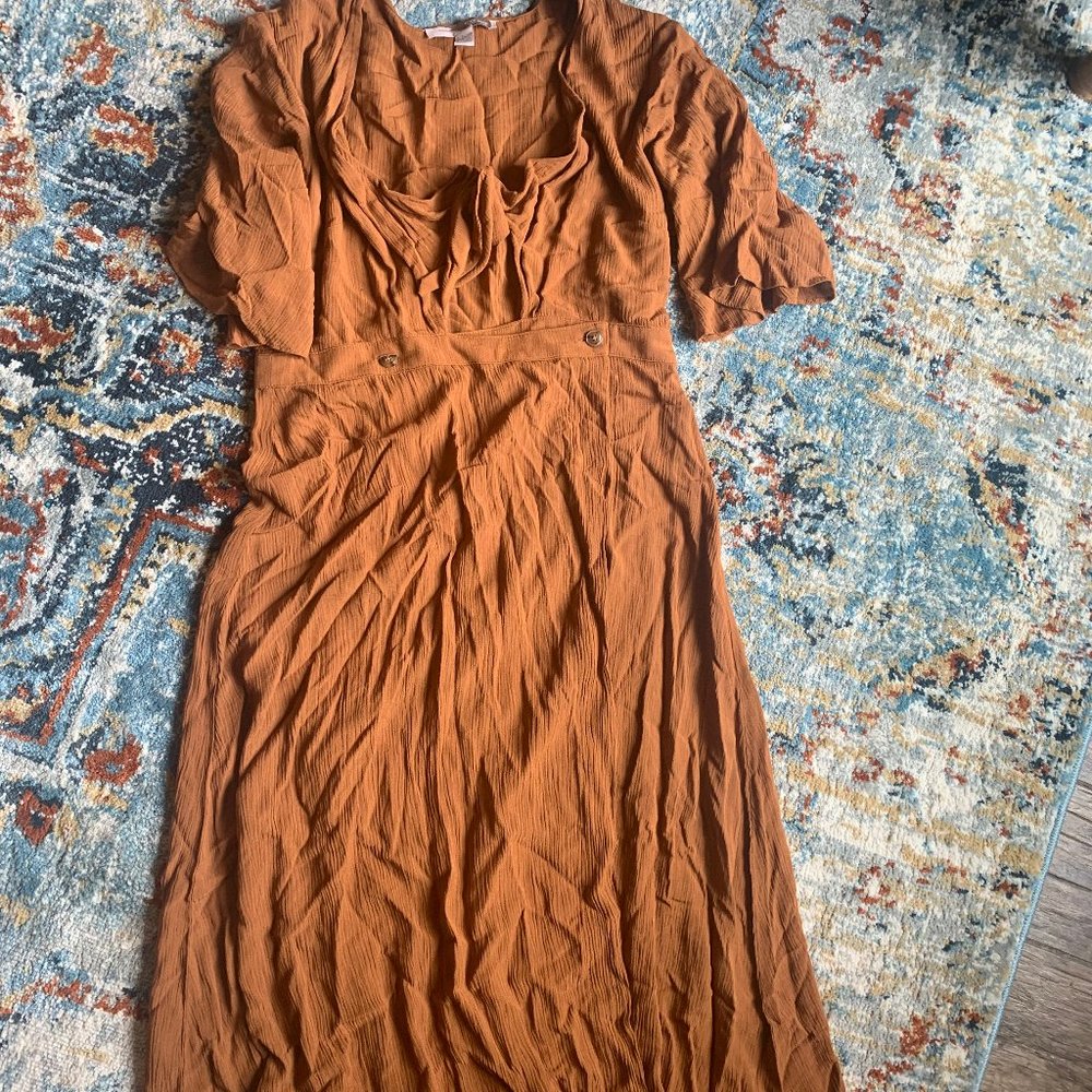 Light Weight Mustard Midi Dress